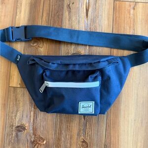 Herschel Supply Company Navy Blue Waist Pack with Gray Zipper